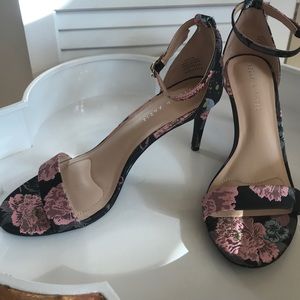 Kelly and Katie floral strap heels, worn once.